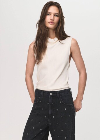 MANGO Loose fit Jeans 'Eyelets' in Black