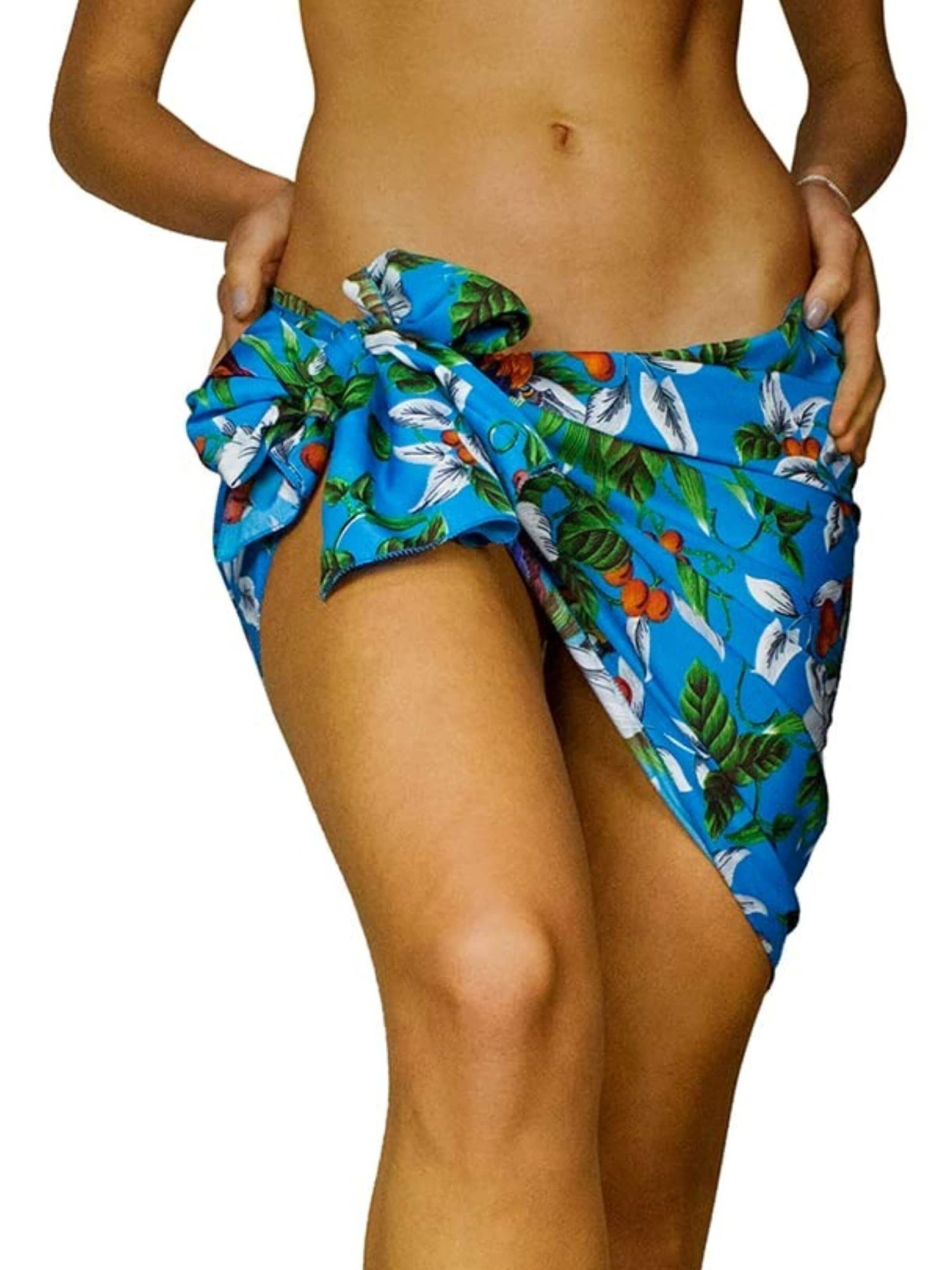 King Kameha Strandlaken 'Cherryparrot' in Blauw: voorkant