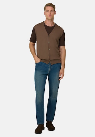 Boggi Milano Gebreid vest in Bruin: voorkant