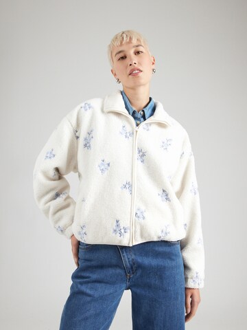 Veste en polaire HOLLISTER en blanc : devant