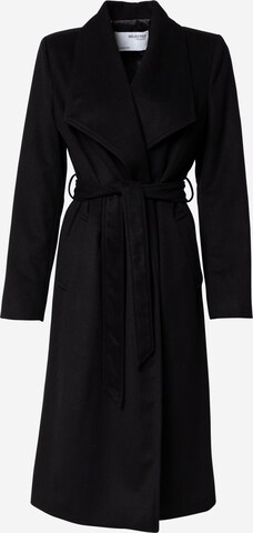 SELECTED FEMME Between-Seasons Coat 'Rose' in Black: front