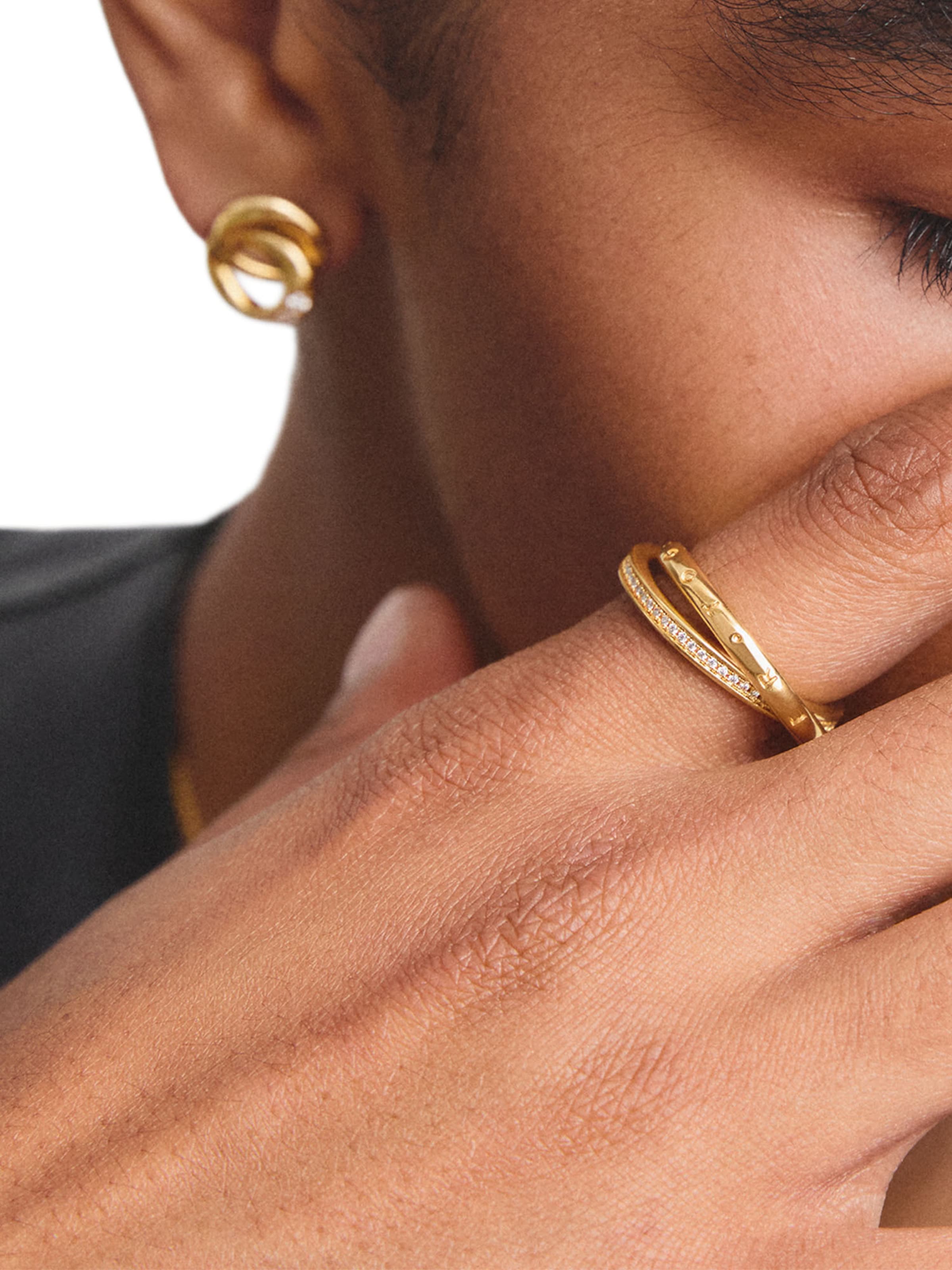 Thomas Sabo Doppelring Together mit weißem Zirkonia in Gold