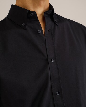WE Fashion Slim Fit Hemd in Schwarz