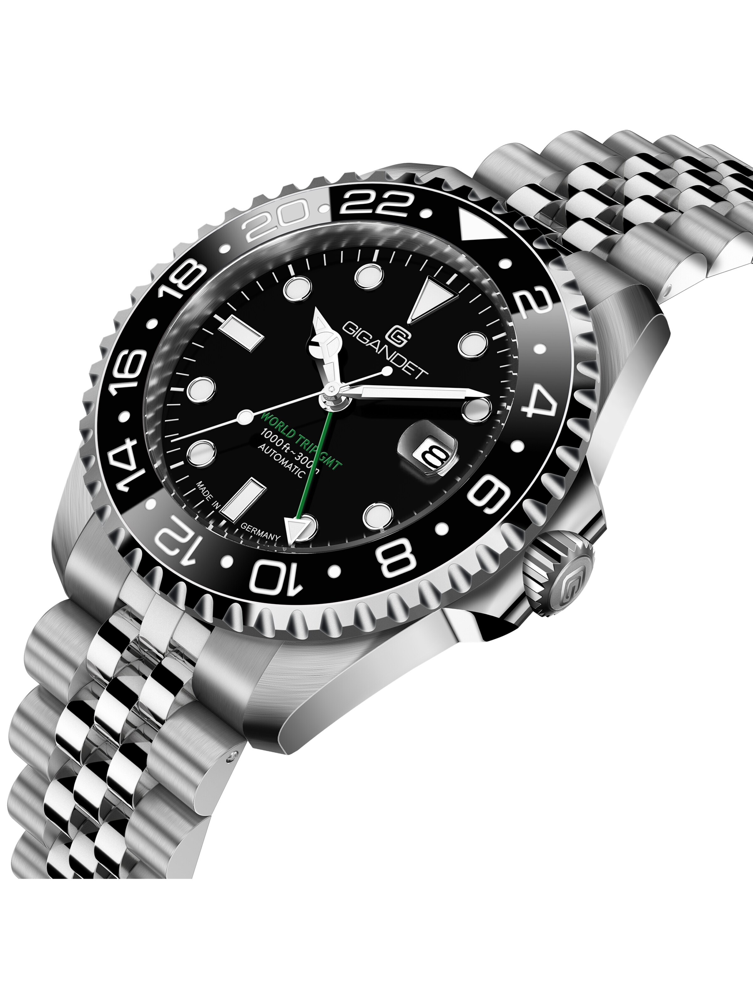 Gigandet Analoguhr 'WORLD TRIP GMT CERAMIC'‌ in Schwarz