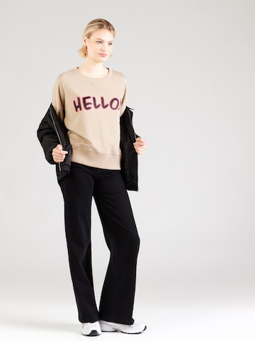 miss goodlife Sweatshirt 'Hello Again!' in Beige