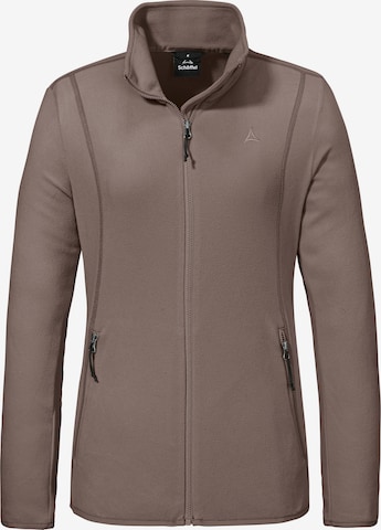 Schöffel Functionele fleece jas in Bruin: voorkant