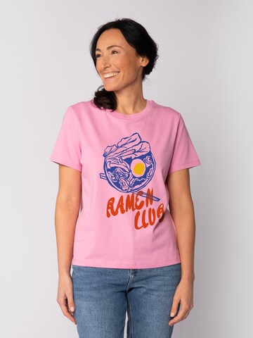 T-shirt 'Ramen Club' Watapparel en rose : devant