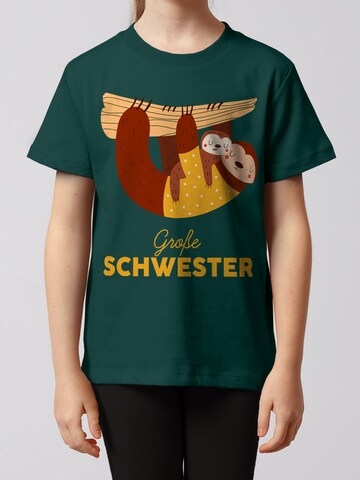 watabout.kids T-Shirt 'Faultier Große Schwester' in Grün