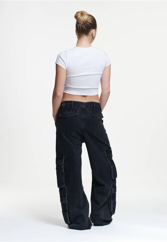 2Y Studios Loosefit Cargojeans 'Mara' in Schwarz
