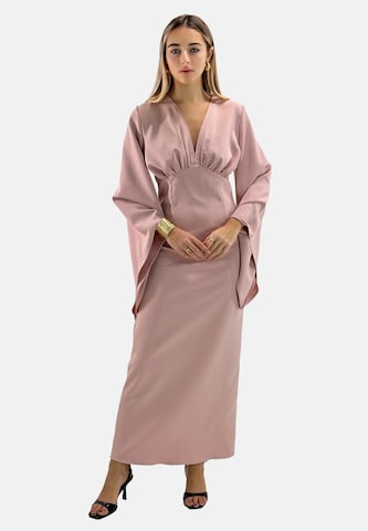Robe de soirée Elara en rose : devant