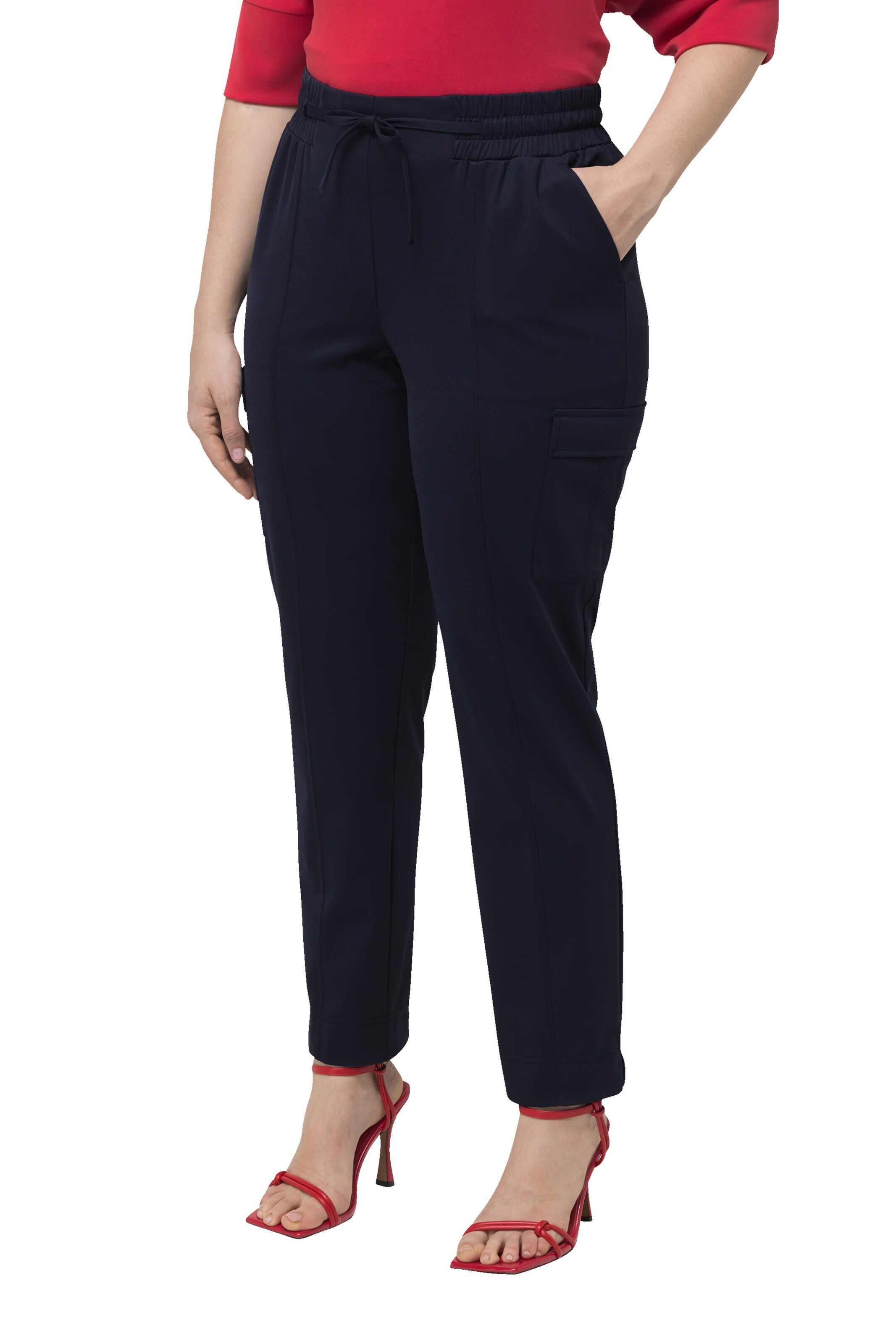 Ulla Popken Regular Broek in Blauw: voorkant