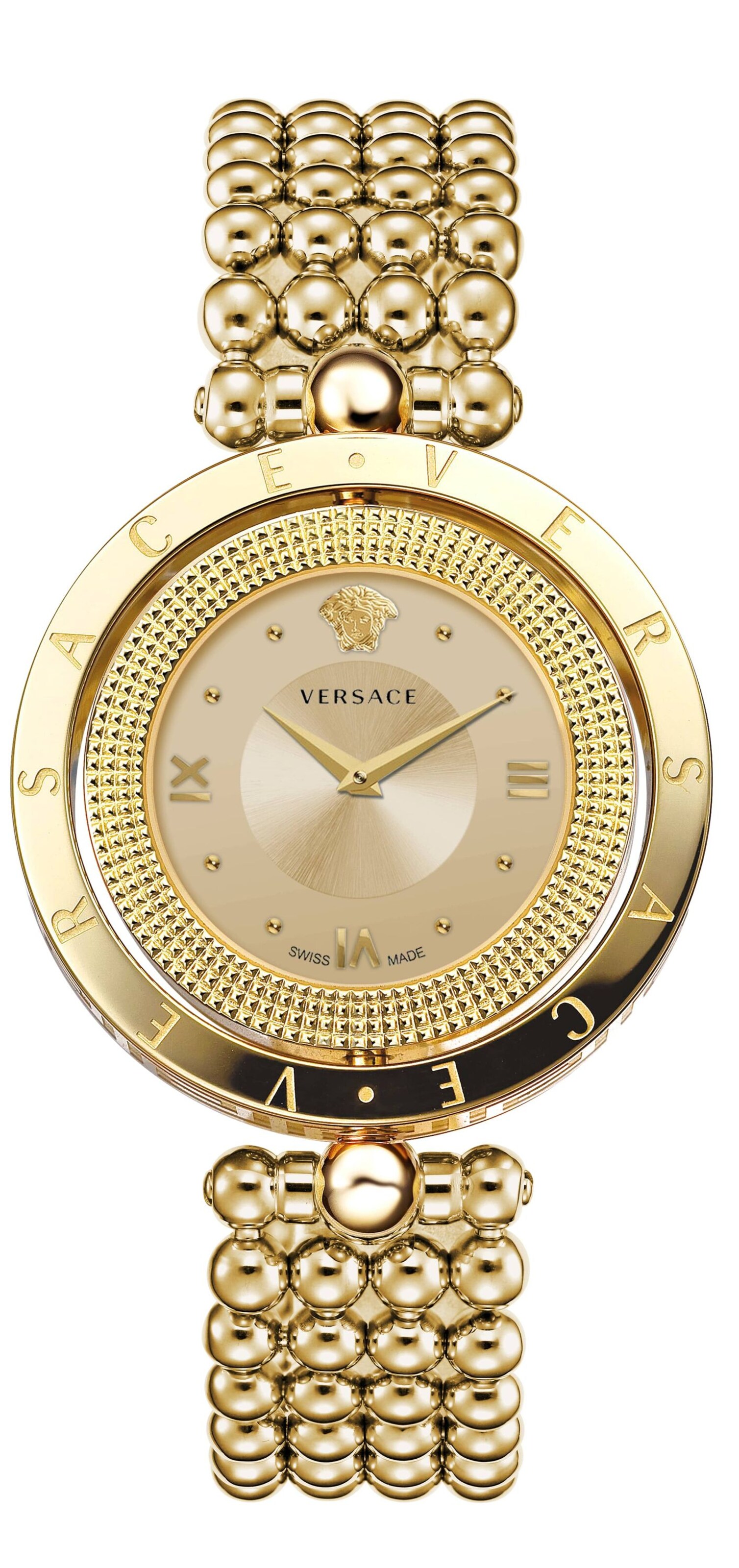 VERSACE Analoguhr in Gold: Vorderseite