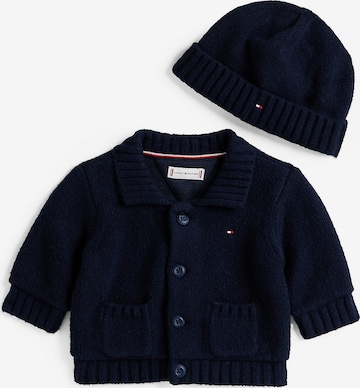 TOMMY HILFIGER Strickjacke Und Beanie in Blau: Vorderseite