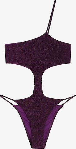 Maillot de bain Bershka en violet : devant