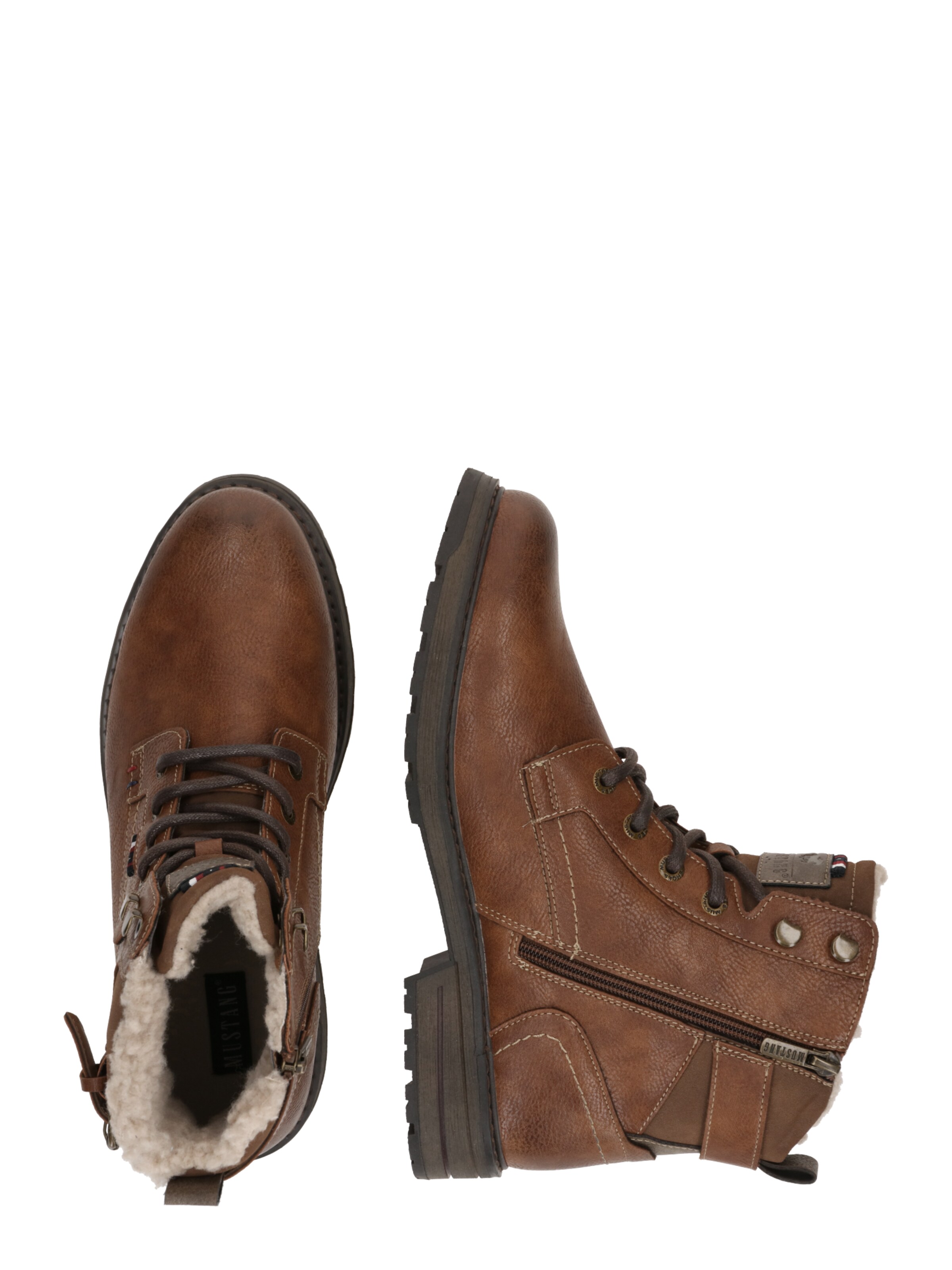 brūns MUSTANG Klasiskie šņorzābaki