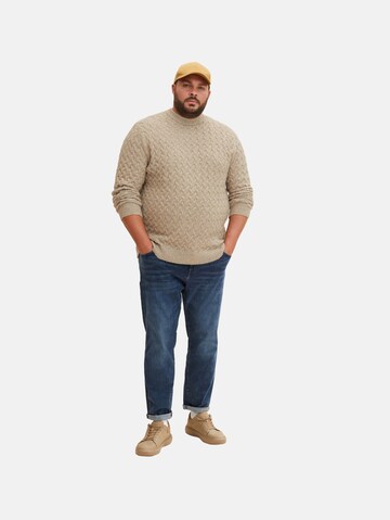 TOM TAILOR Men + Sweater 'Plus' in Beige