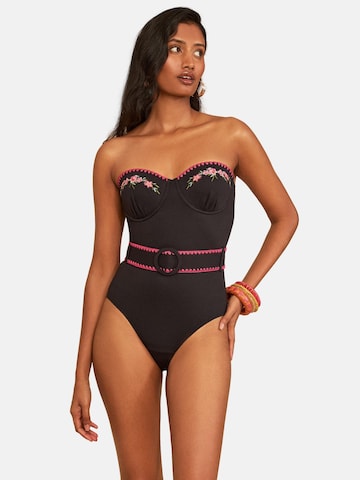 love & roses Bandeau Kopalke za oblikovanje postave | črna barva: sprednja stran