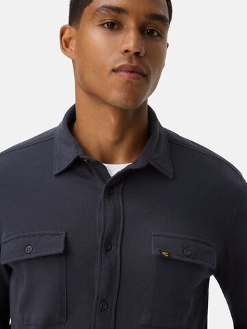 CAMEL ACTIVE Regular Fit Langarm Hemd aus reiner Baumwolle in Blau