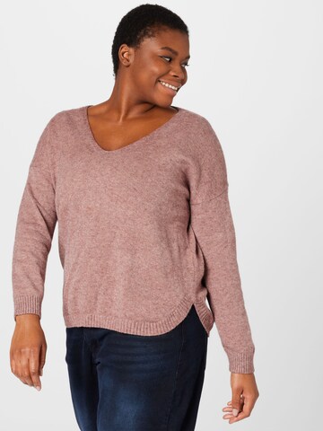 ONLY Carmakoma Sweater 'Margareta' in Pink: front