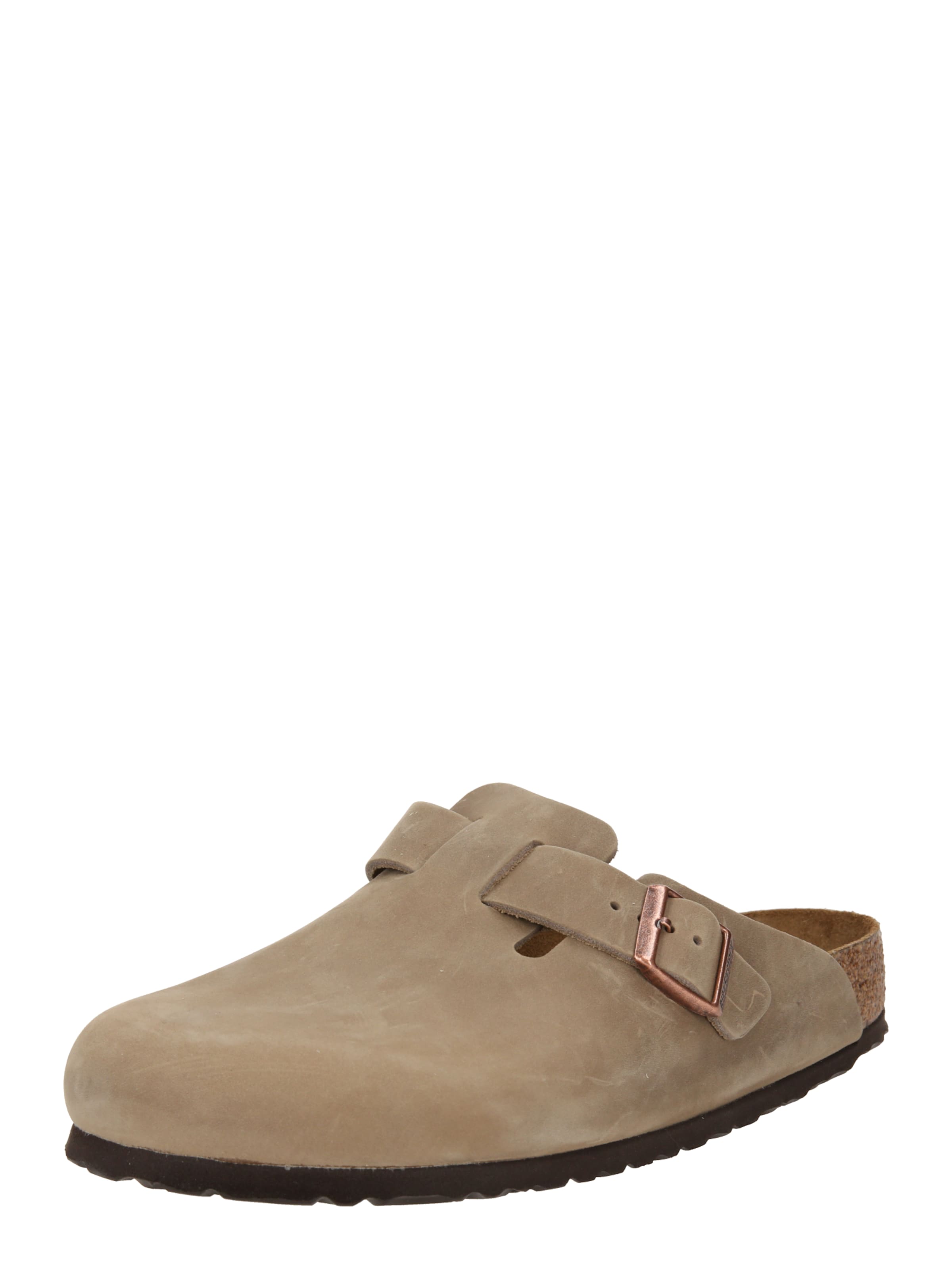 BIRKENSTOCK Pantolette 'Boston Leoi' in Grau: Vorderseite