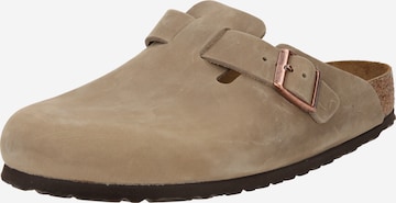 BIRKENSTOCK Clogs 'Boston Leoi' in Grey: front