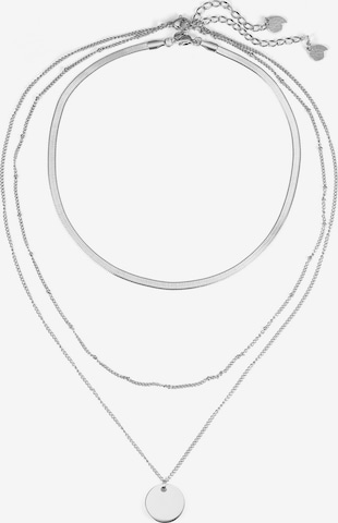 Hey Happiness Necklace 'Triplé' in Silver: front