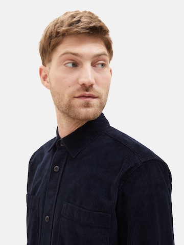 TOM TAILOR Comfort fit Button Up Shirt in Blue