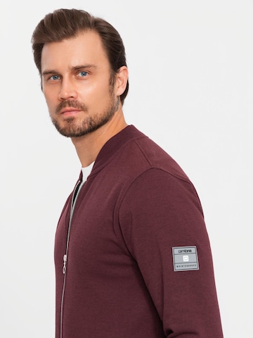 Ombre Sweatvest 'OM-SSZP-0215' in Rood