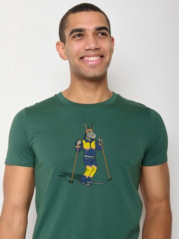 GREENBOMB Shirt 'Animal Donkey Ski' in Green