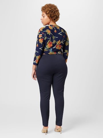 Lauren Ralph Lauren Plus - Slimfit Pantalón 'KESLINA' en azul