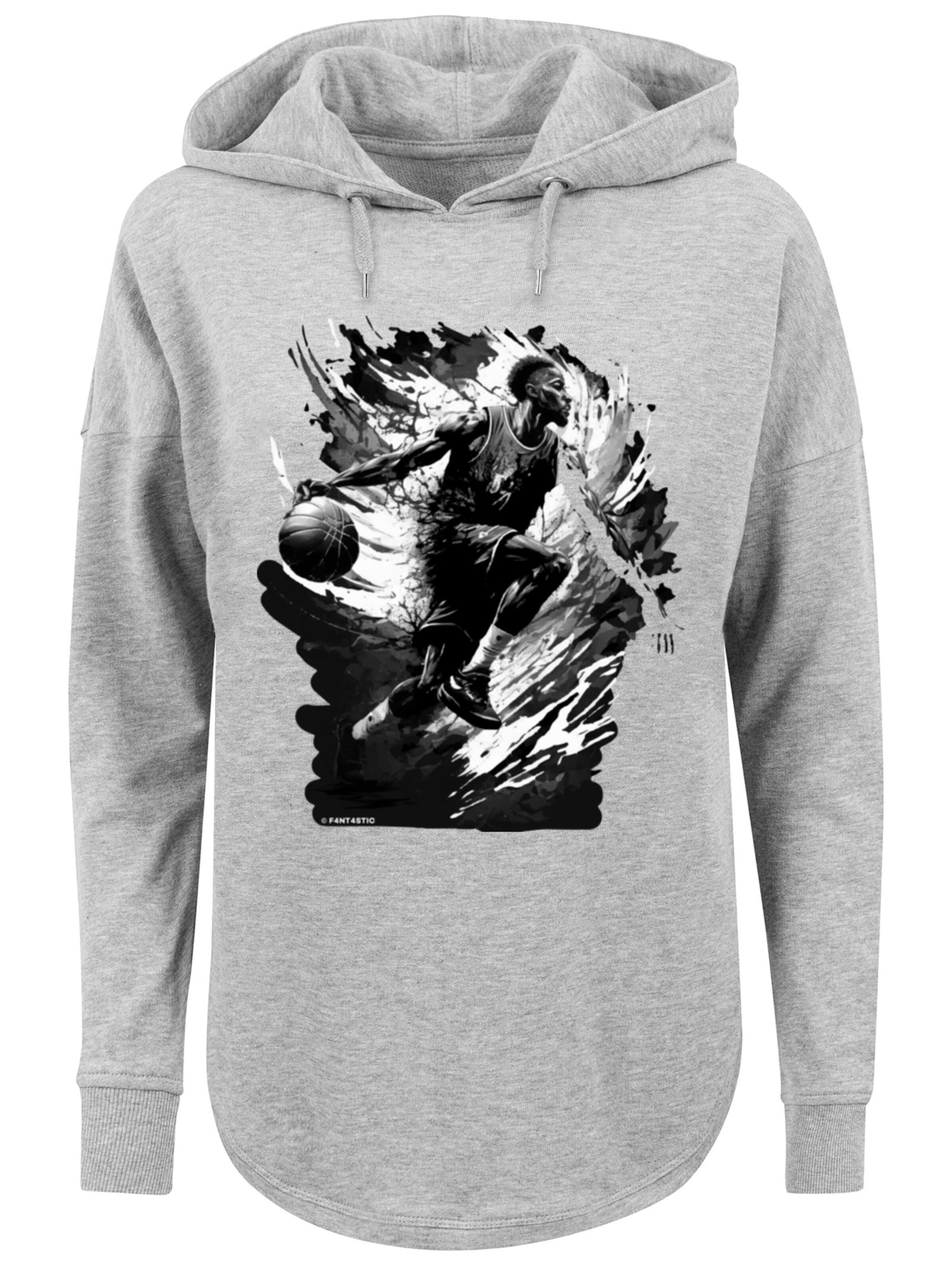 F4NT4STIC Sweatshirt 'Basketball Splash Sport' in Grey: front