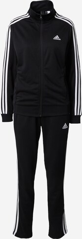 ADIDAS SPORTSWEAR Tracksuit '3-Stripes Double' in Black: front