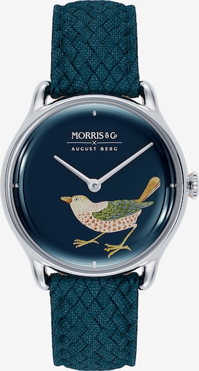August Berg Uhr MORRIS & CO 'Silver Bird Indigo Perlon 30mm' in blau / silber, Produktansicht