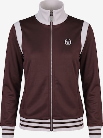 Veste de survêtement Sergio Tacchini en marron : devant
