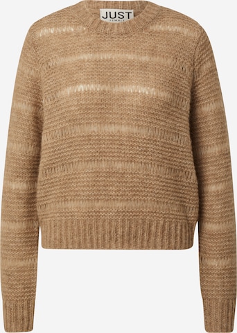 JUST FEMALE Sweater 'Sagi' in Brown: front