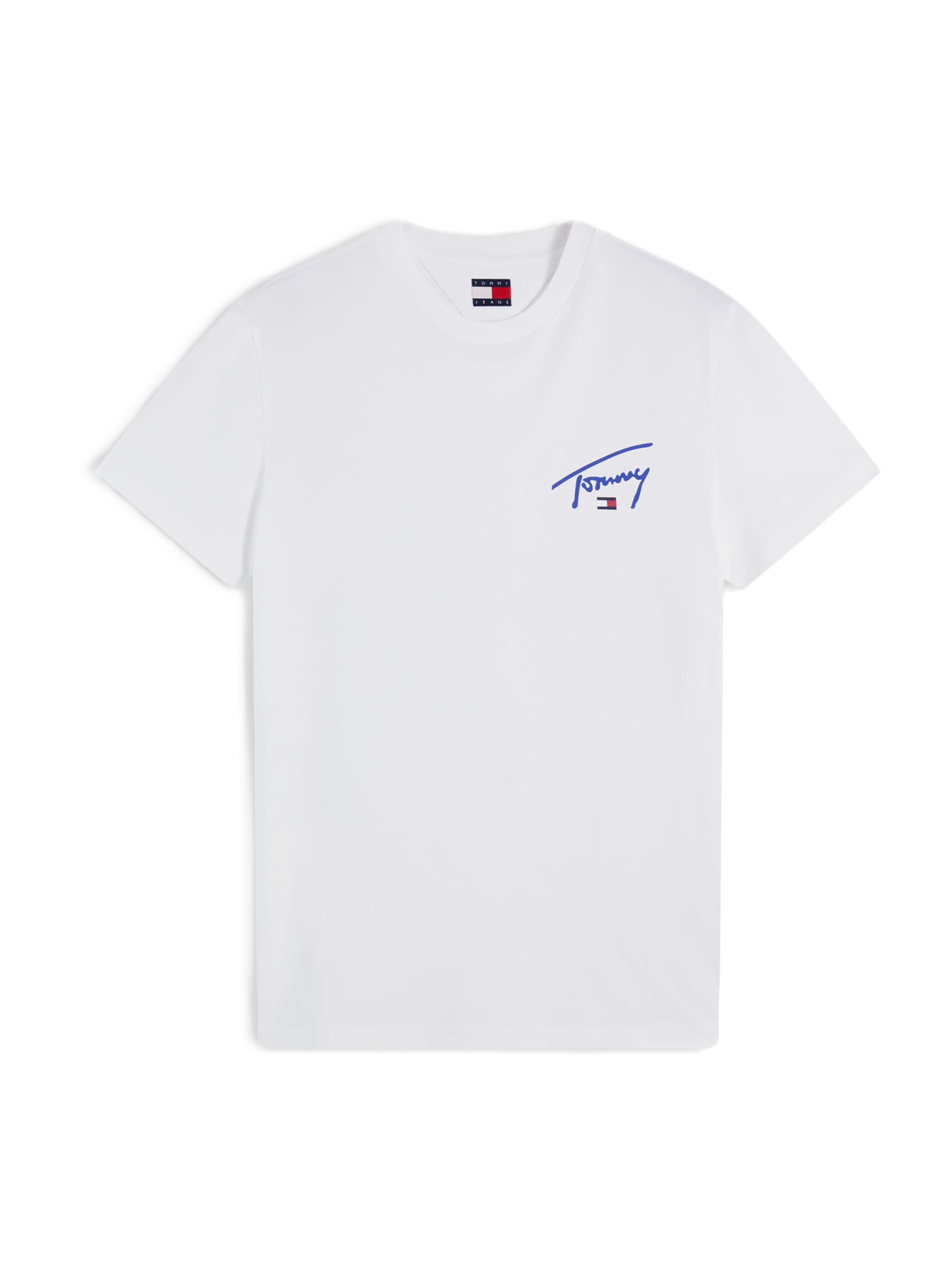 balts Tommy Jeans T-Krekls: no priekšpuses