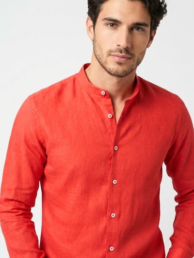 7Camicie Chemise business 'Caravaggio Essentials Linen Man Shirt Light Blue' en 44 en orange, Vue avec produit
