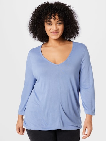 Tom Tailor Women + Shirt in Blauw: voorkant