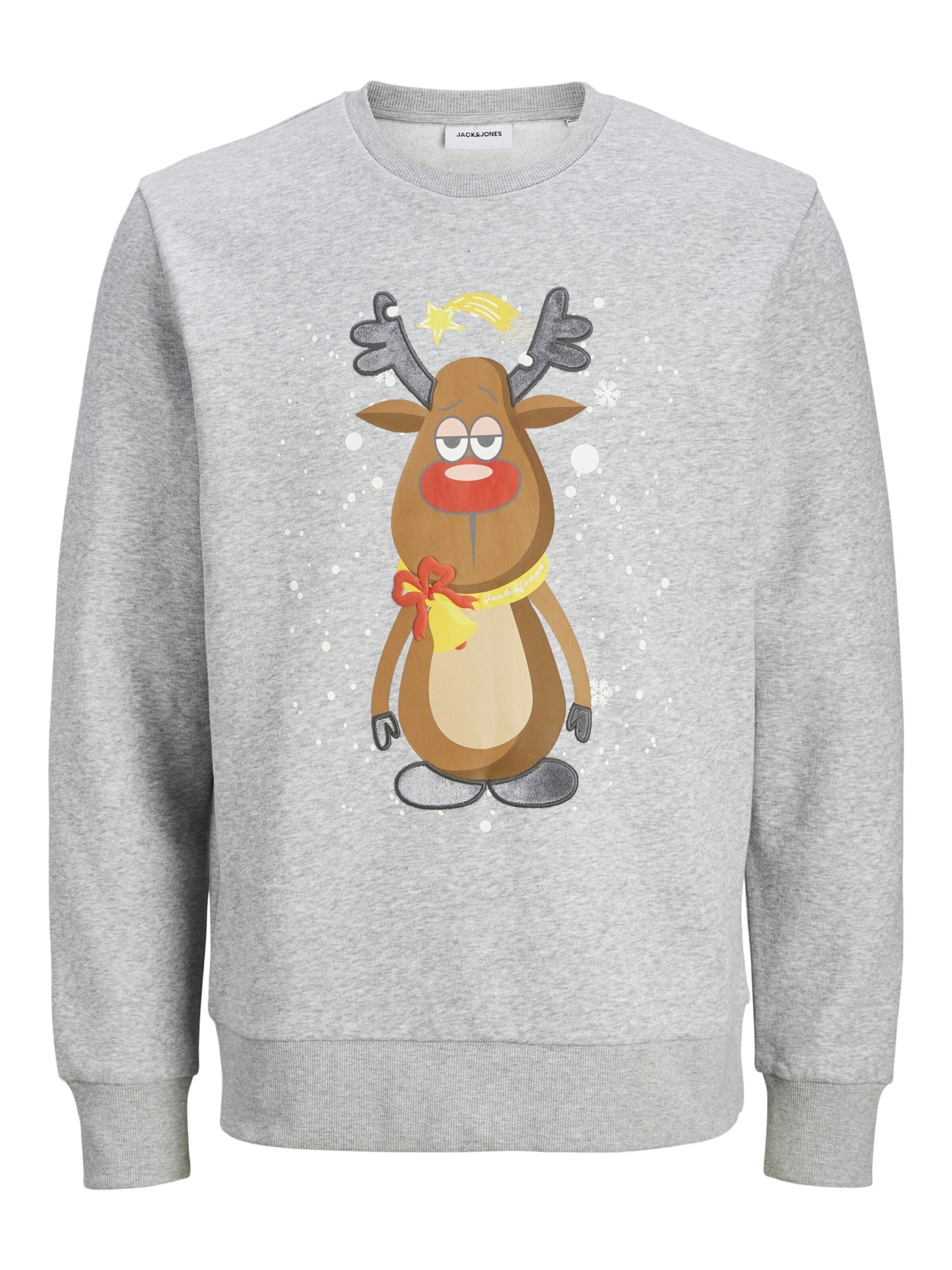 Sweat-shirt 'JJXMAS JOLLY' JACK & JONES en gris : devant