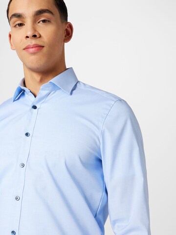 mėlyna OLYMP Priglundantis modelis Marškiniai 'New York'