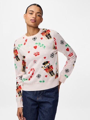 PIECES Pulóver 'PCJOLLY XMAS' - rózsaszín: elől