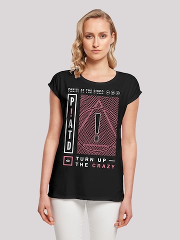 F4NT4STIC T-Shirt 'Panic At The Disco Turn Up The Crazy' in Schwarz: predná strana