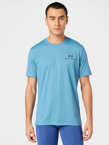 UNDER ARMOUR Performance Shirt 'Rush Energy' in Blue: front