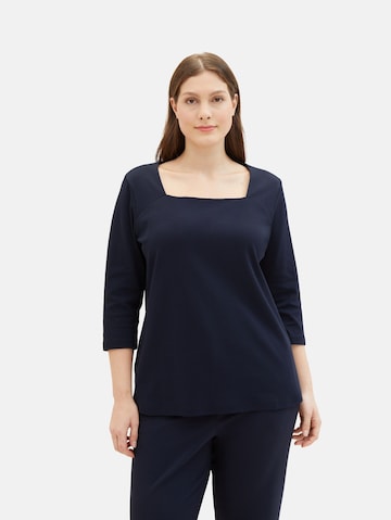 Tom Tailor Women + Shirt in Blau: Vorderseite