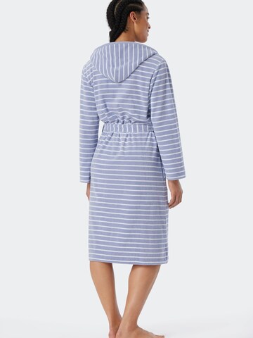 SCHIESSER Long Bathrobe ' Feather Terry ' in Blue