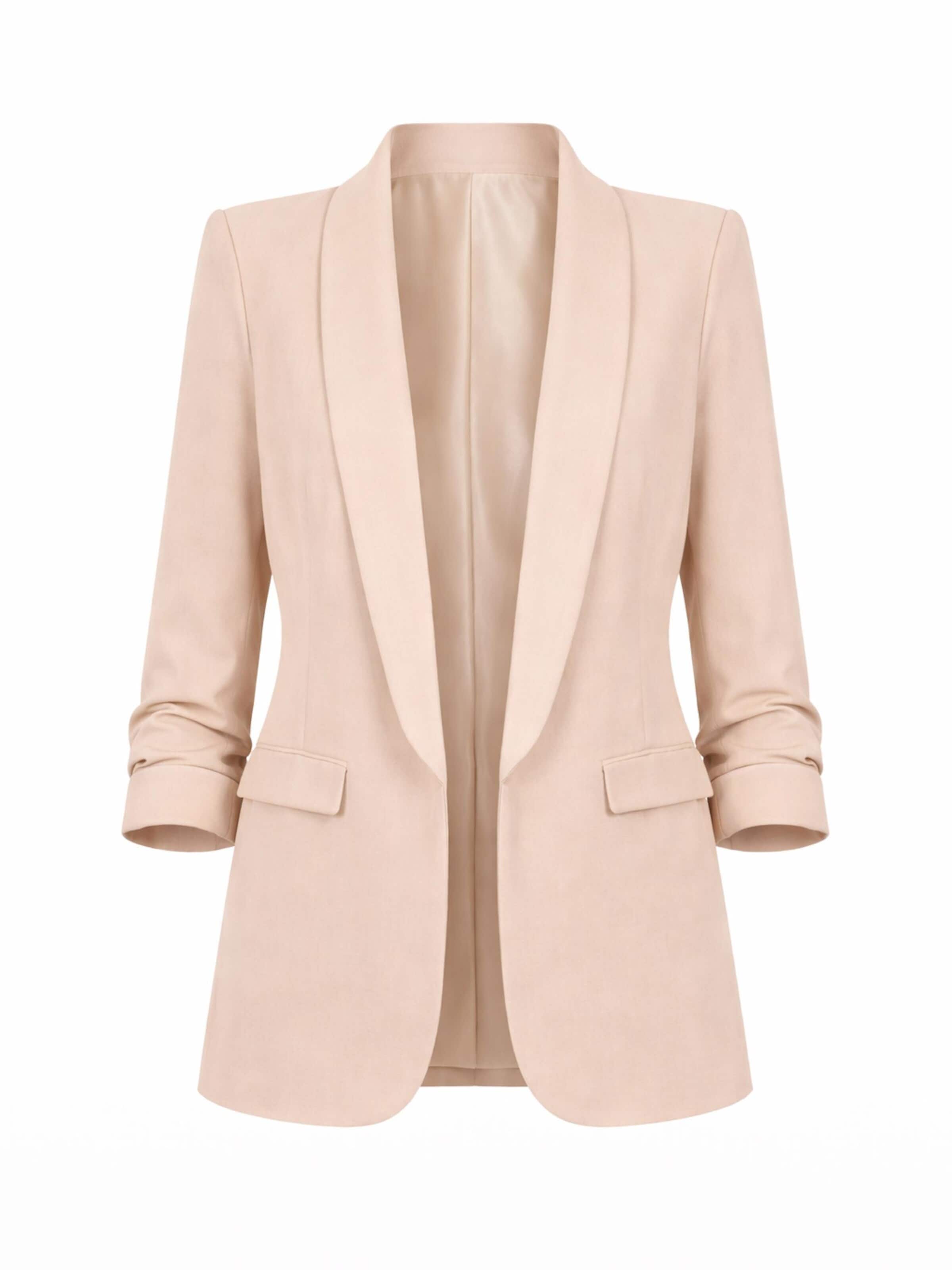 Worldclassca Blazer 'Damen Blazer 3/4 Arm mit Raffung'‌‌ in Beige: Vorderseite