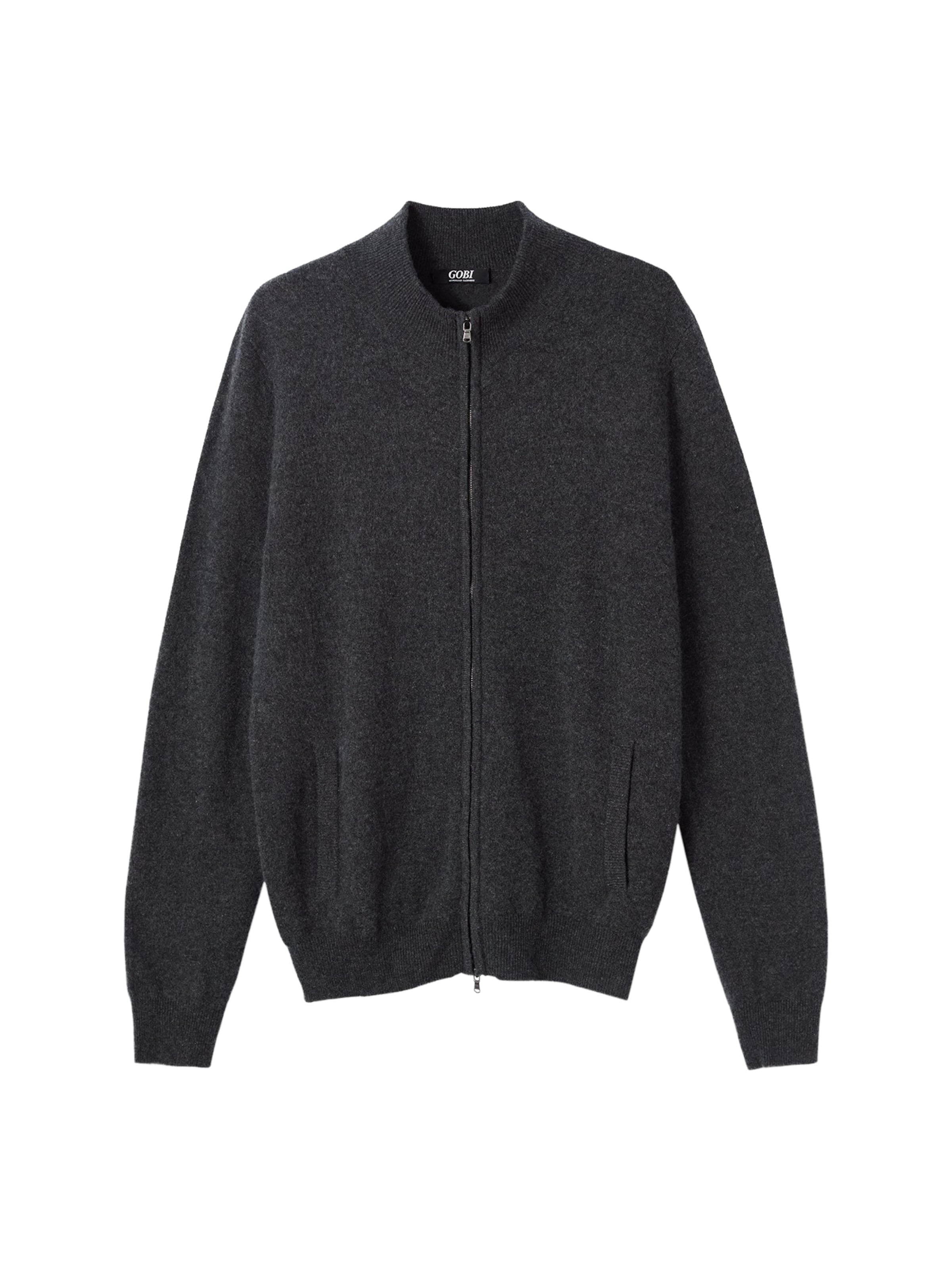 GOBI Cashmere Strickjacke 'Men's Essential Full-Zip Cashmere Cardigan'‌‌‌‌‌‌‌ in Grau: Vorderseite