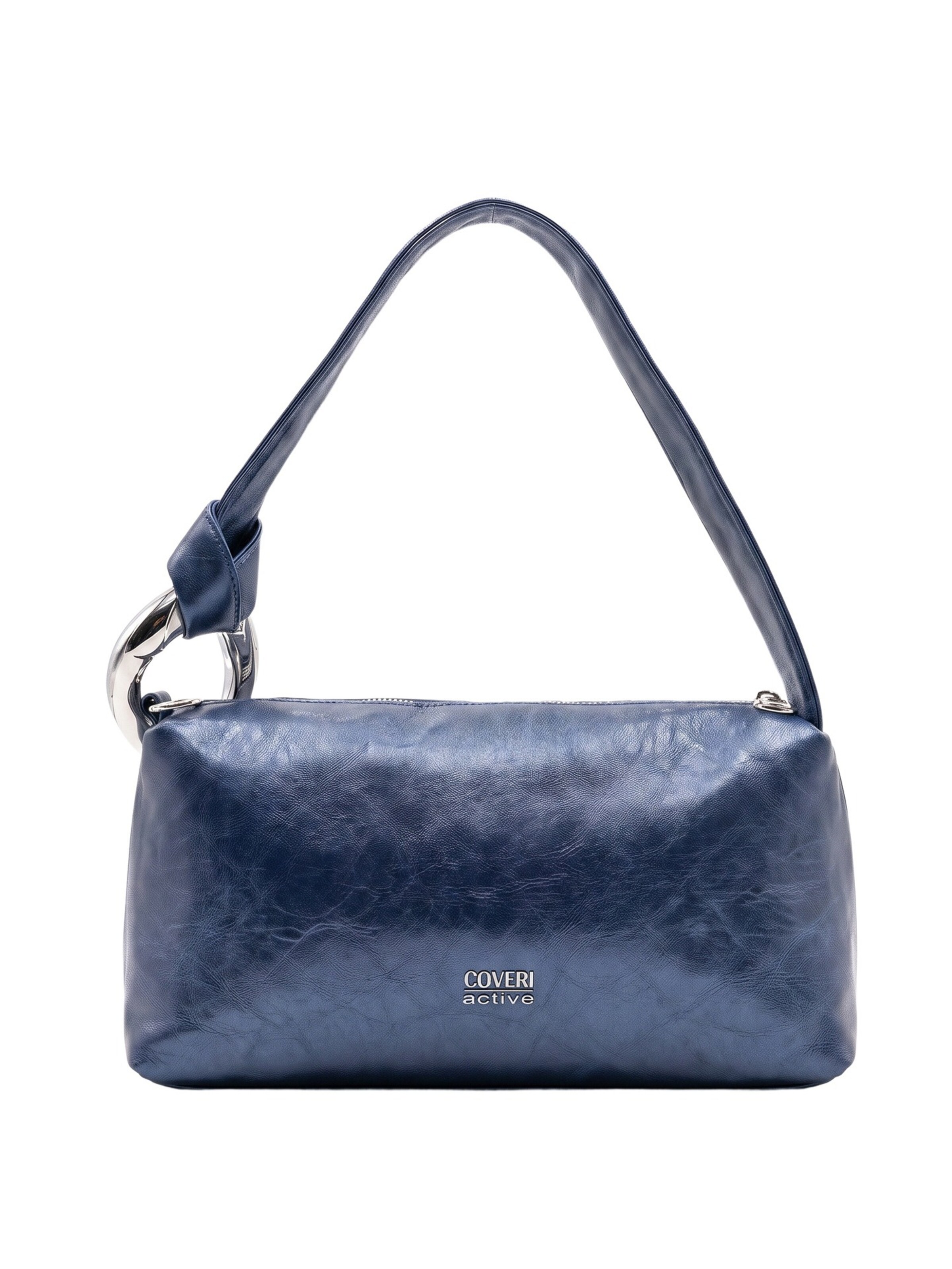Borsa a spalla di Coveri in blu: frontale