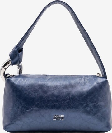 Borsa a spalla di Coveri in blu: frontale