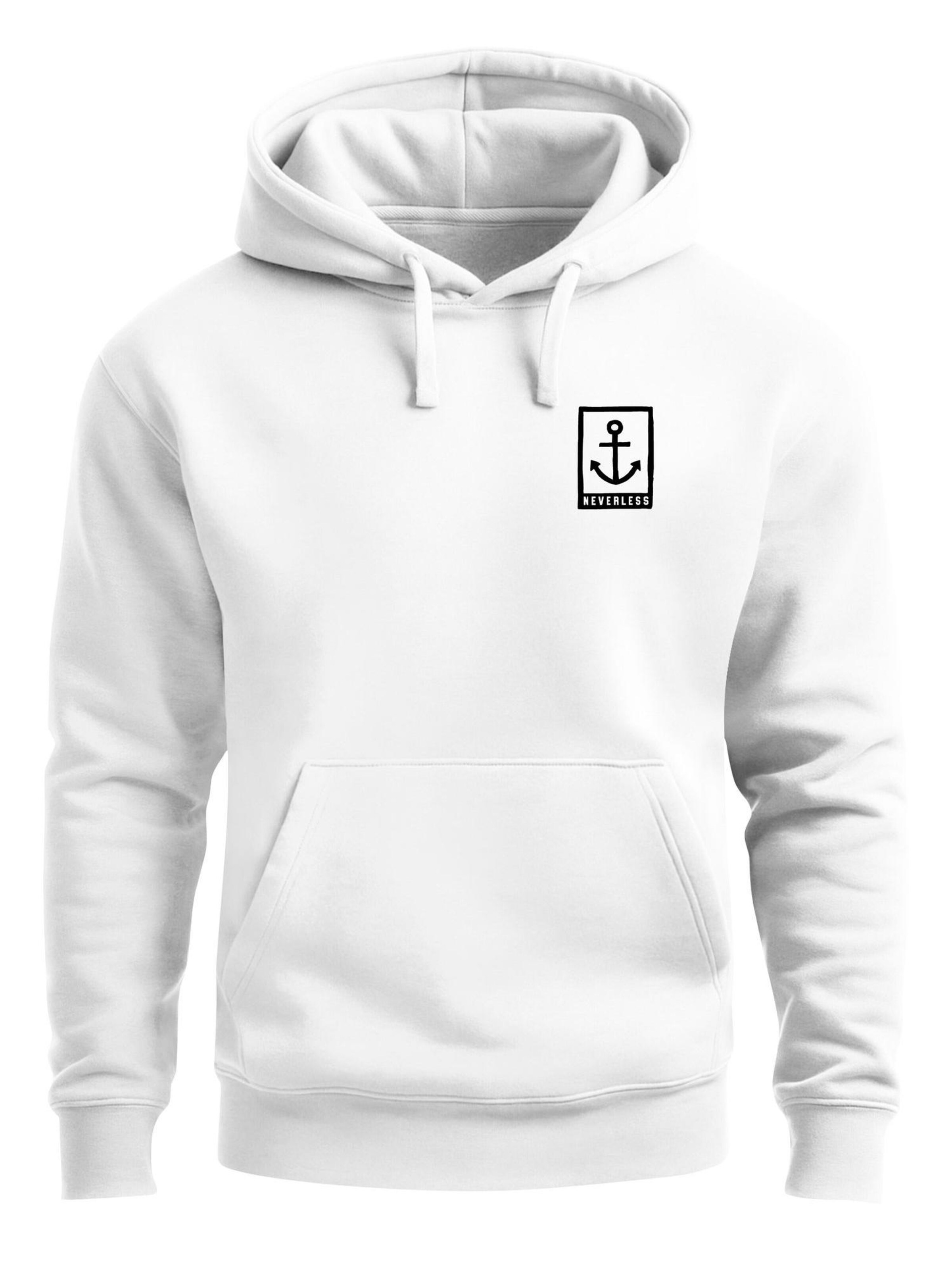 Neverless Sweatshirt 'Anker Badge' in White: front
